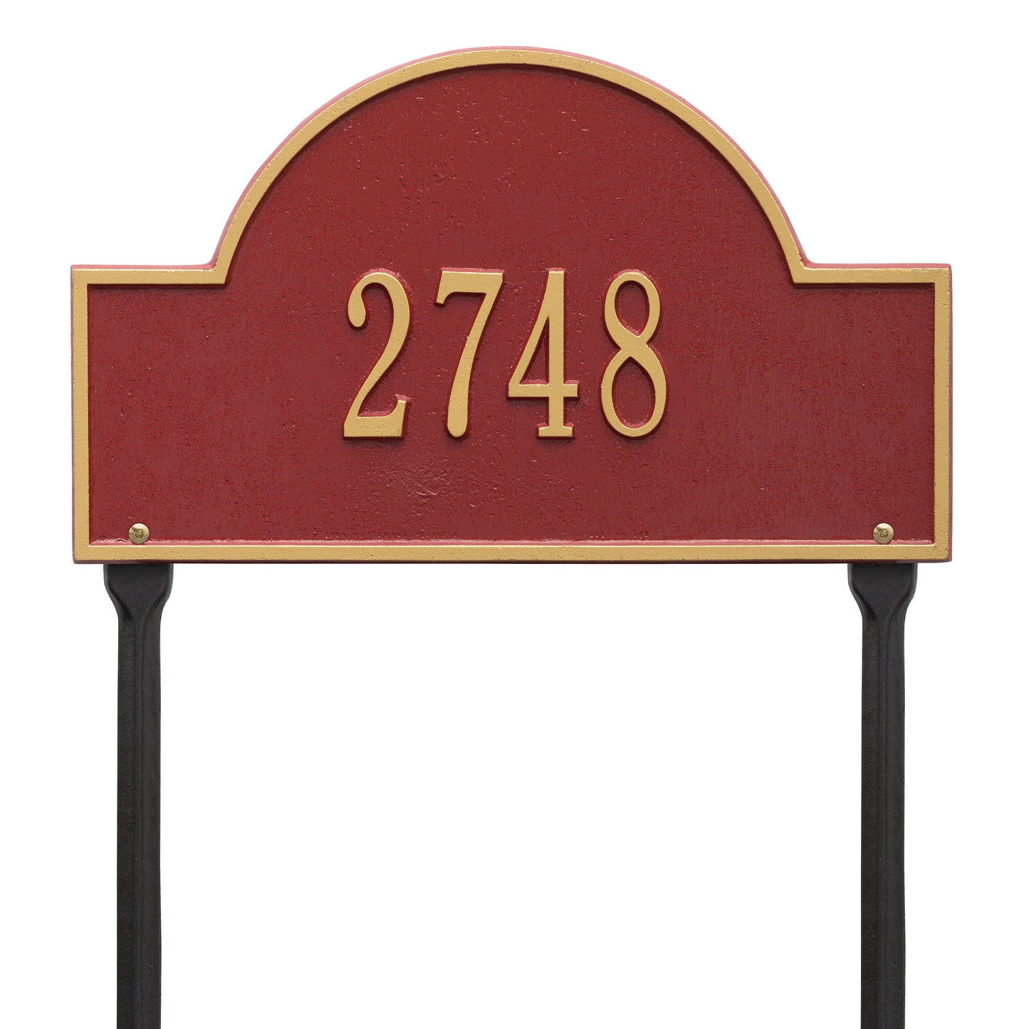 Whitehall Products Arch Marker Standard Lawn Plaque One Line Black/silver
