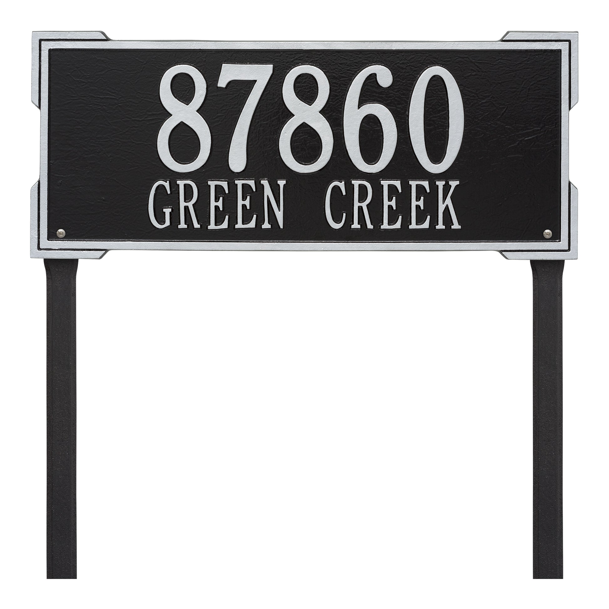Whitehall Products Personalized Roanoke Estate Lawn Plaque Two Line Black/white