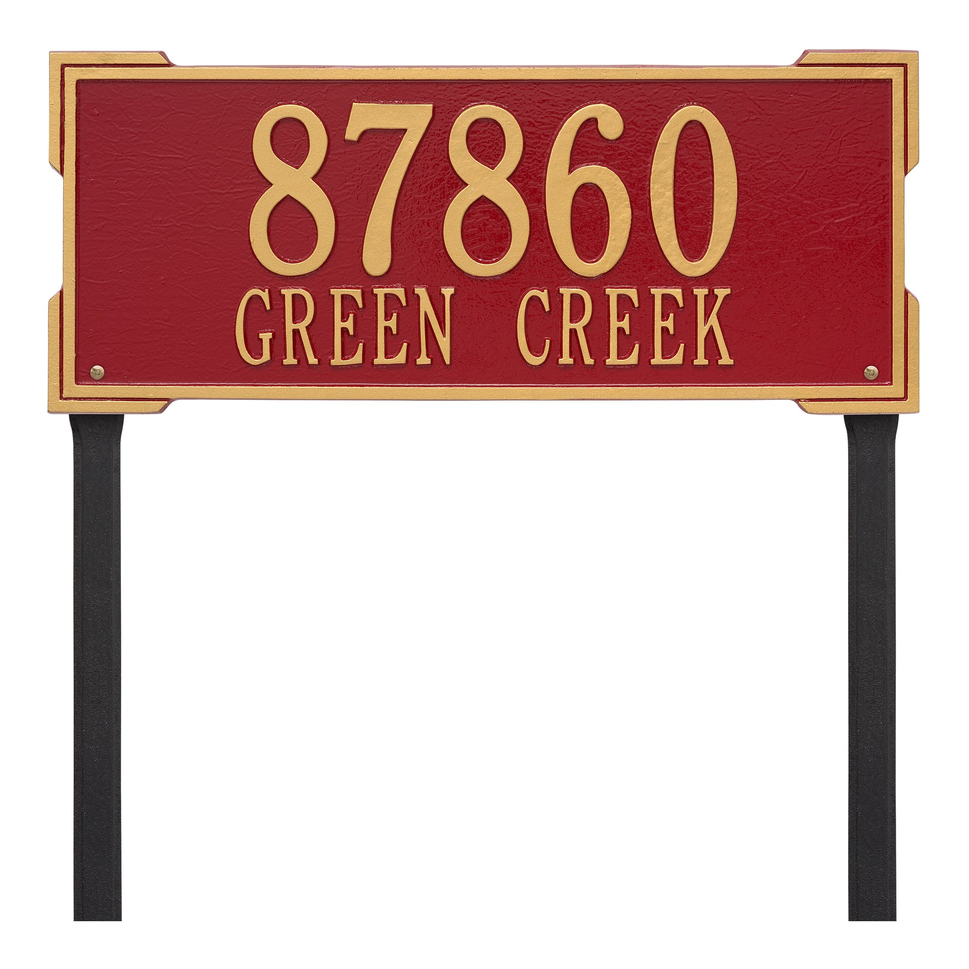 Whitehall Products Personalized Roanoke Estate Lawn Plaque Two Line White/gold