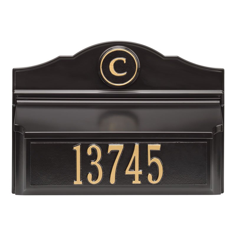 Whitehall Products Colonial Wall Mailbox Package 1 Black/white