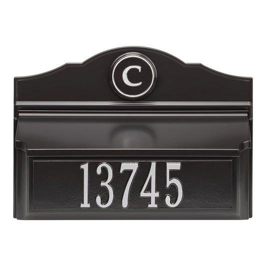 Whitehall Products Colonial Wall Mailbox Package 1 Black/gold