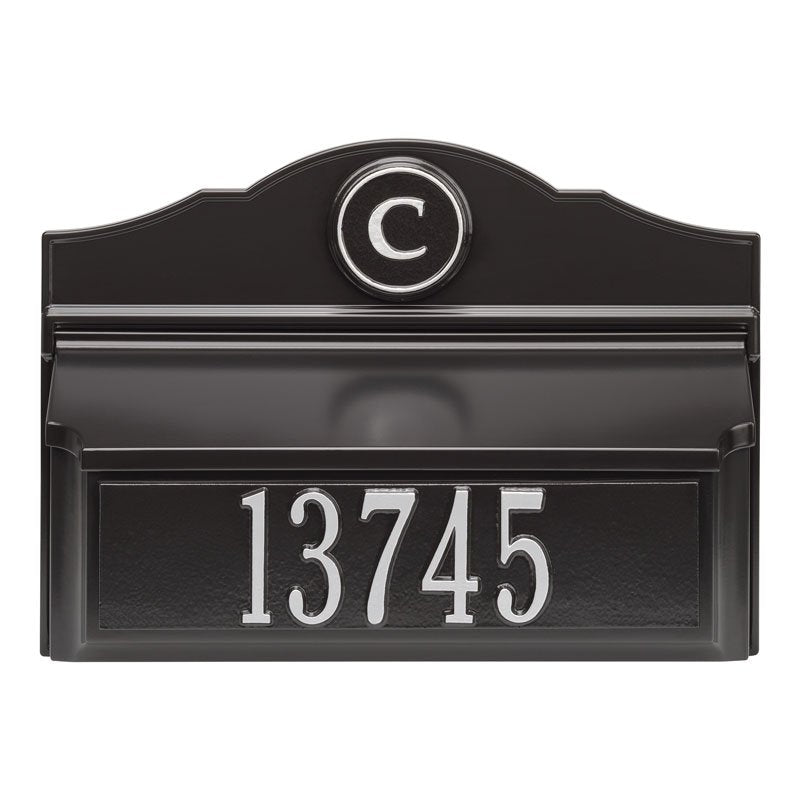 Whitehall Products Colonial Wall Mailbox Package 1 Black/gold