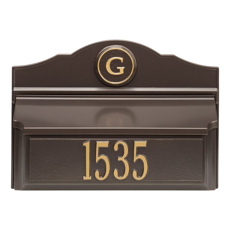 Whitehall Products Colonial Wall Mailbox Package 1 Black/silver