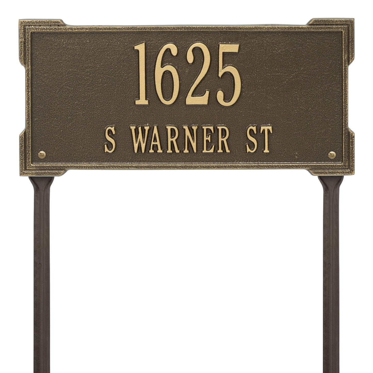 Whitehall Products Personalized Roanoke Standard Lawn Plaque Two Lines Antique Copper