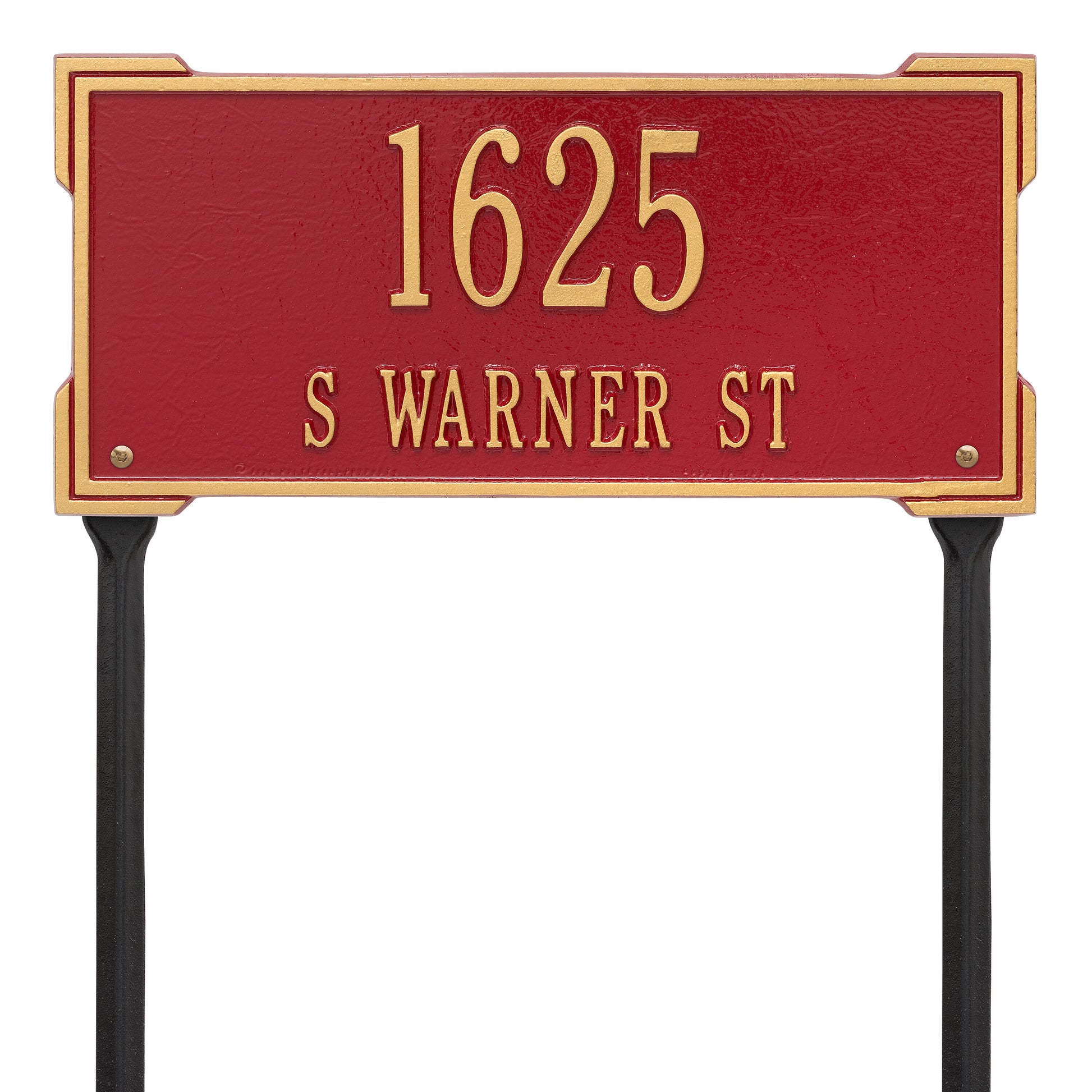Whitehall Products Personalized Roanoke Standard Lawn Plaque Two Lines White/gold