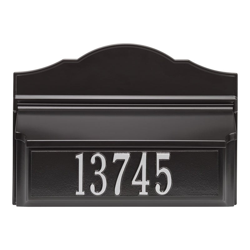 Whitehall Products Colonial Wall Mailbox Package 2 Black/silver