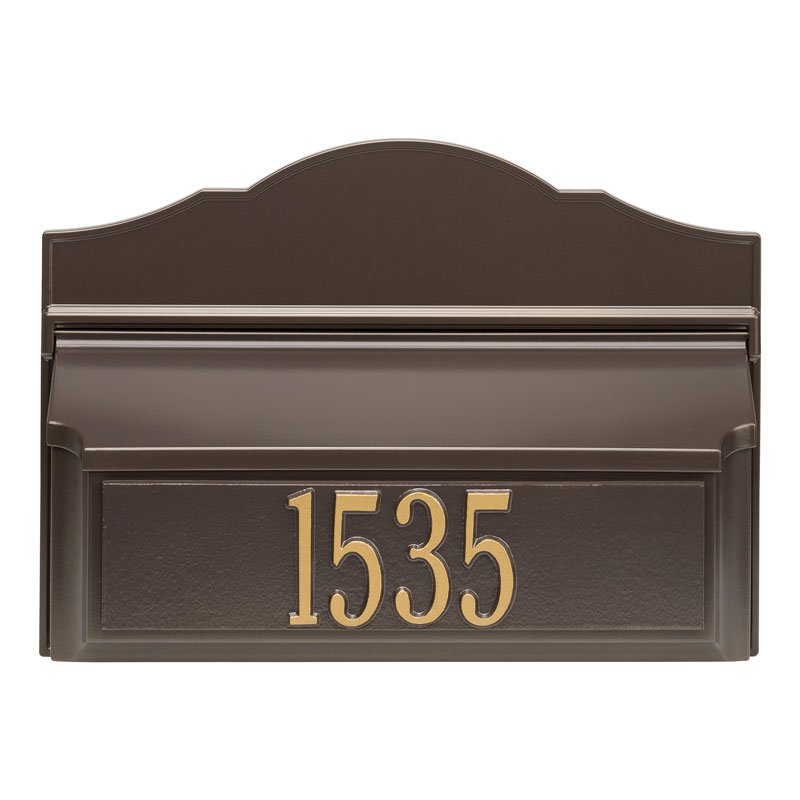 Whitehall Products Colonial Wall Mailbox Package 2 Bronze/gold
