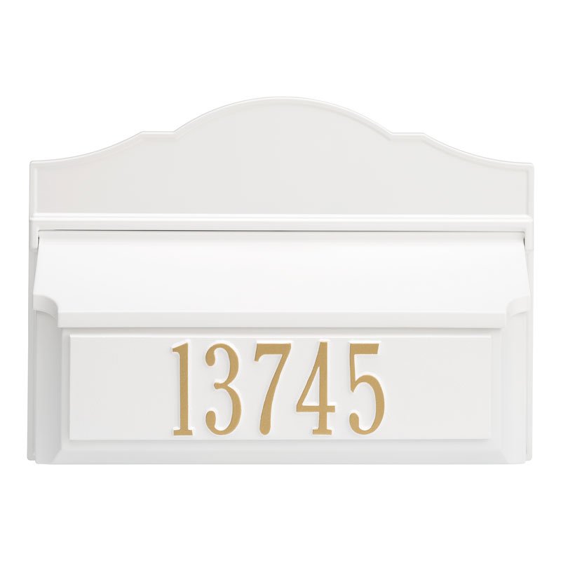 Whitehall Products Colonial Wall Mailbox Package 2 White/black