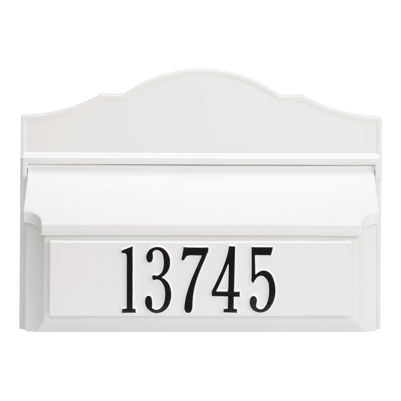 Whitehall Products Colonial Wall Mailbox Package 2 White/gold