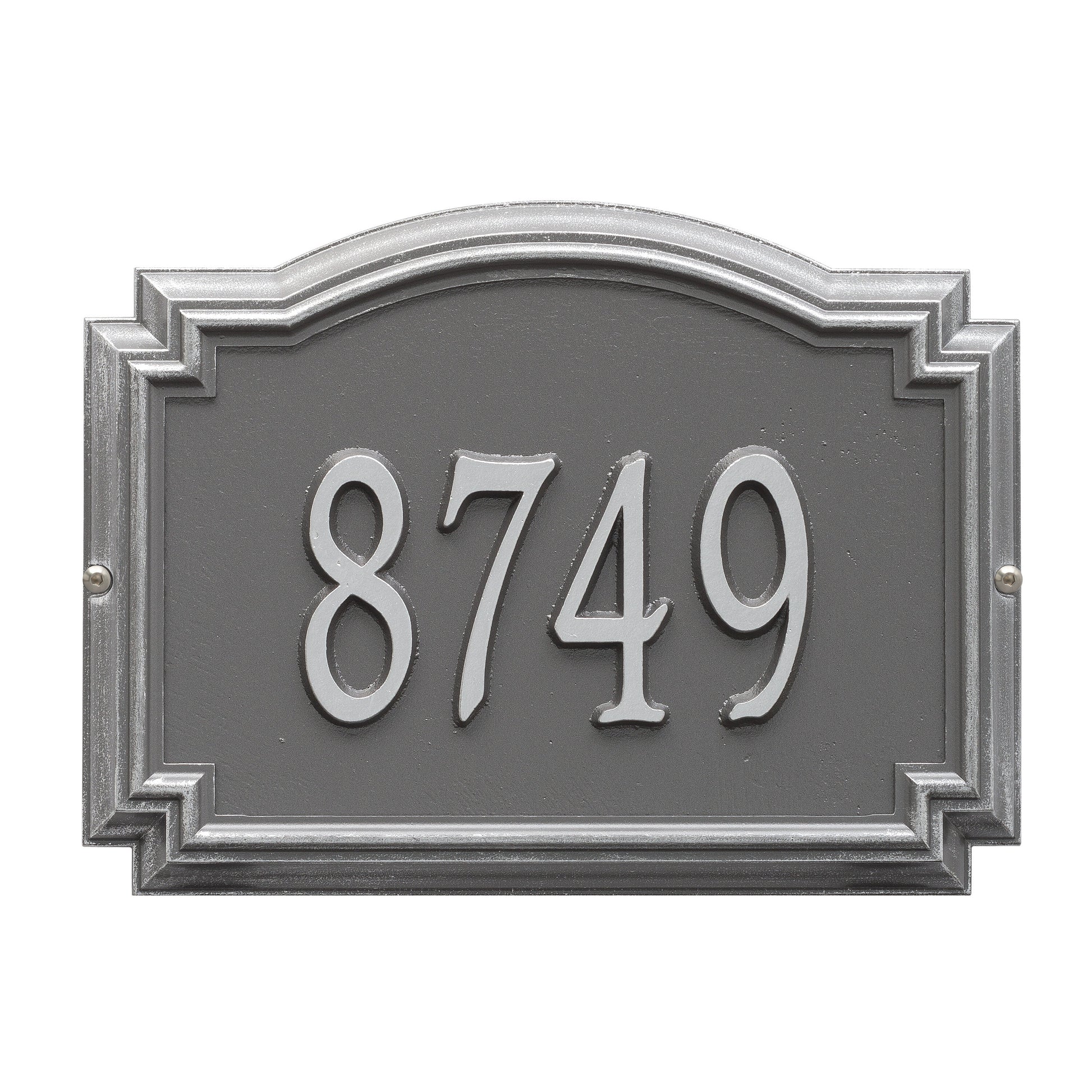 Whitehall Products Williamsburg Standard Wall Plaque One Line Black/silver
