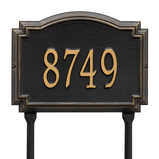 Whitehall Products Williamsburg Standard Lawn Plaque One Line Black/gold