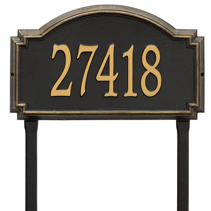 Whitehall Products Williamsburg Estate Lawn Plaque One Line Black/gold