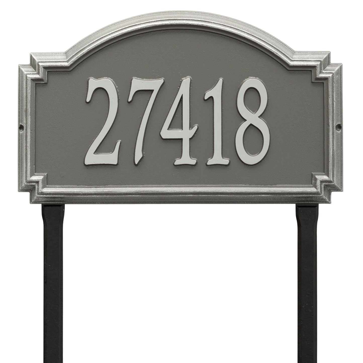 Whitehall Products Williamsburg Estate Lawn Plaque One Line Black/silver