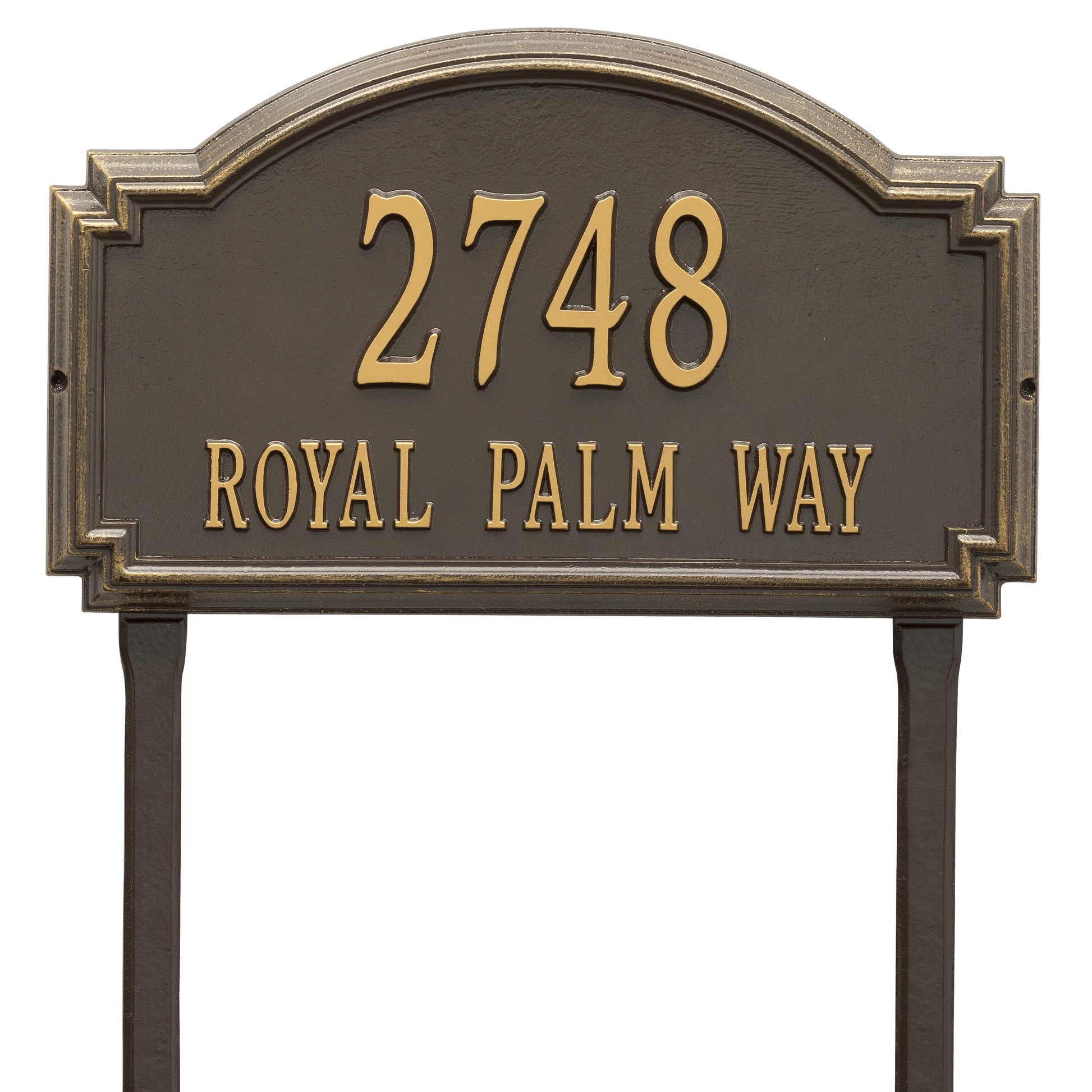 Whitehall Products Williamsburg Estate Lawn Plaque Two Line Black/silver
