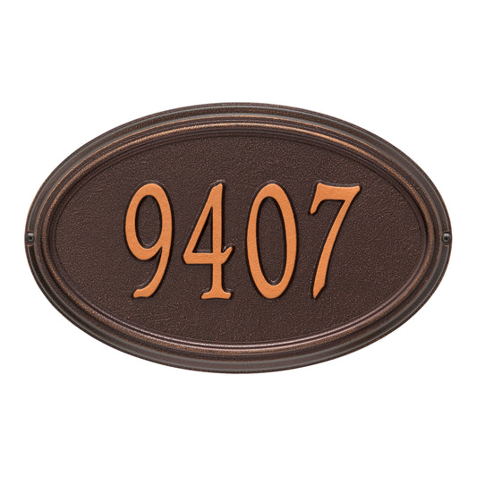 Whitehall Products Personalized Concord Oval Standard Wall Plaque One Line Antique Copper
