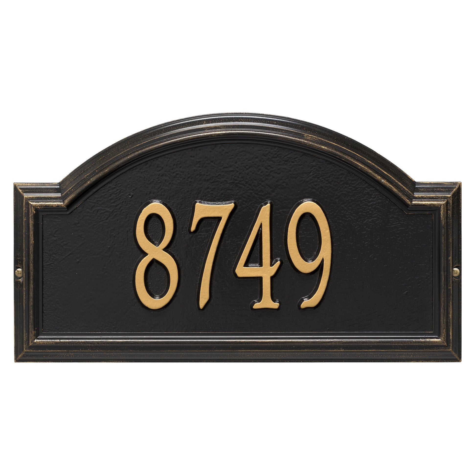 Whitehall Products Providence Arch Standard Wall Plaque One Line Black/gold