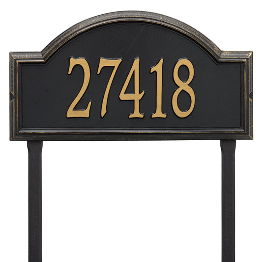 Whitehall Products Providence Arch Estate Lawn Plaque One Line Black/gold