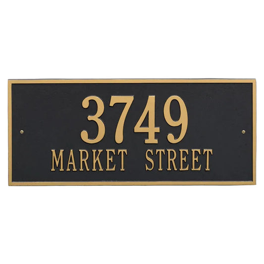 Whitehall Products Hartford Estate Wall Plaque Two Lines Black/gold