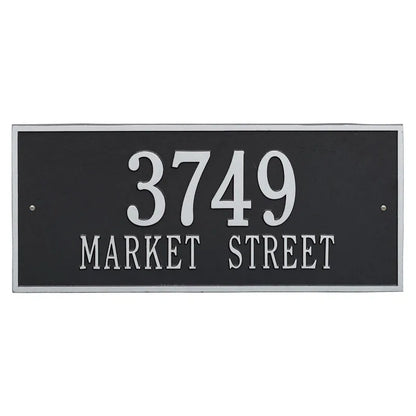 Whitehall Products Hartford Estate Wall Plaque Two Lines Black/silver