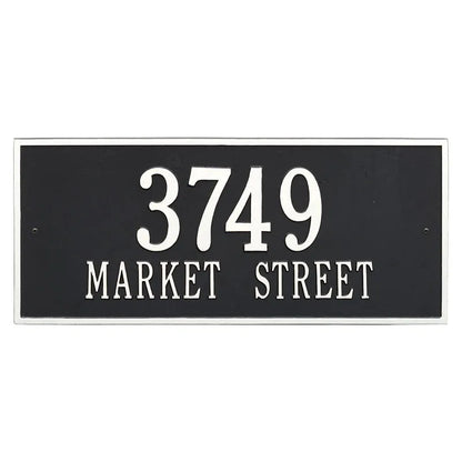 Whitehall Products Hartford Estate Wall Plaque Two Lines Black/white