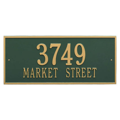 Whitehall Products Hartford Estate Wall Plaque Two Lines Green/gold