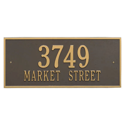 Whitehall Products Hartford Estate Wall Plaque Two Lines Bronze/gold