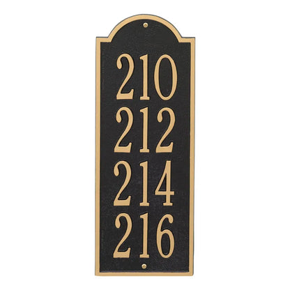 Whitehall Products New Bedford Medium Wall Plaque Four Lines Black/gold