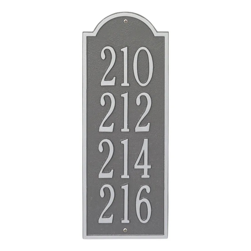 Whitehall Products New Bedford Medium Wall Plaque Four Lines White/black