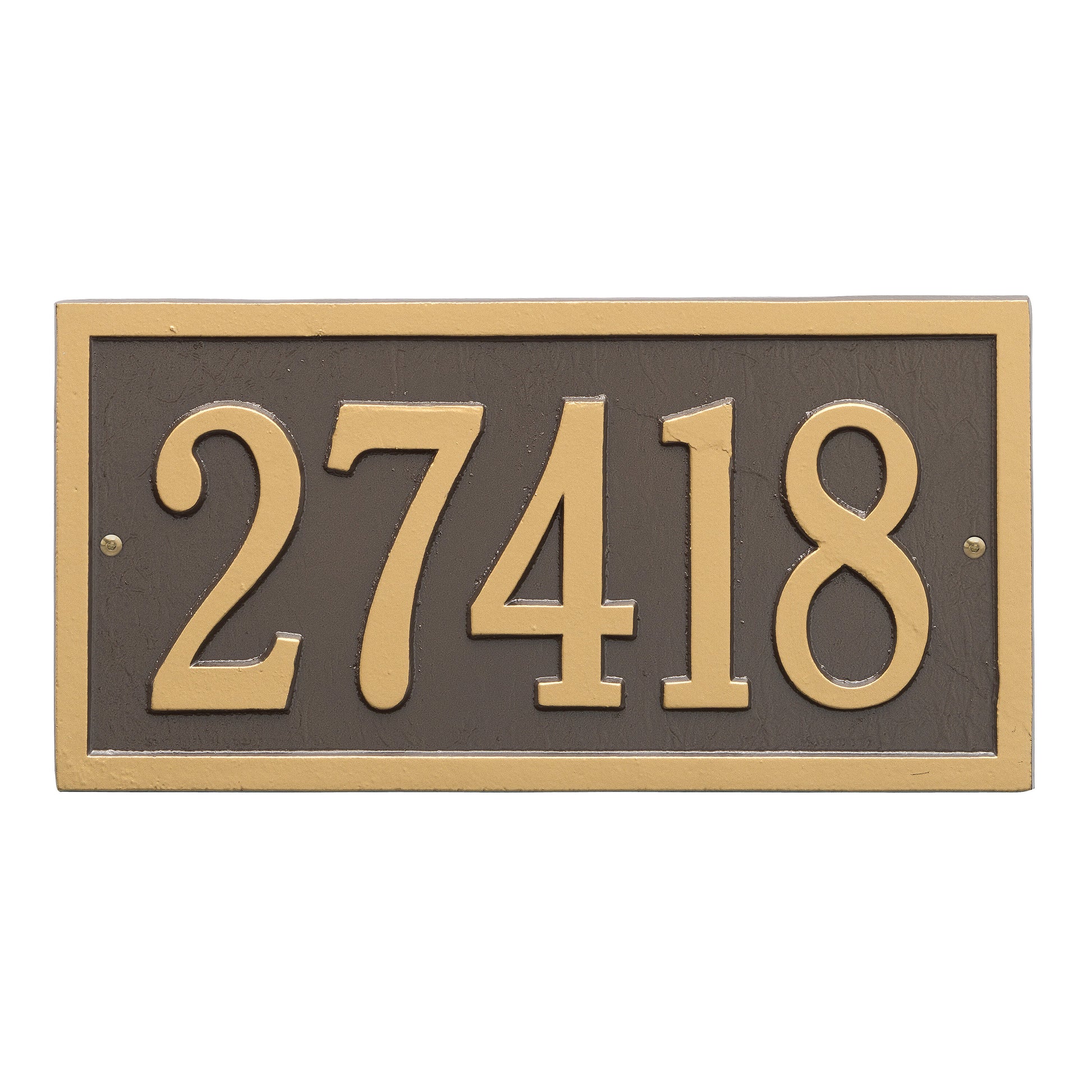 Whitehall Products Bismark Standard Wall Plaque One Line Antique Brass