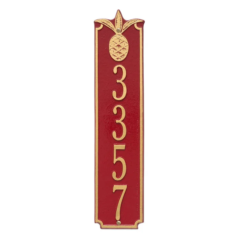 Whitehall Products Personalized Pineapple Vertical Wall Plaque White/gold