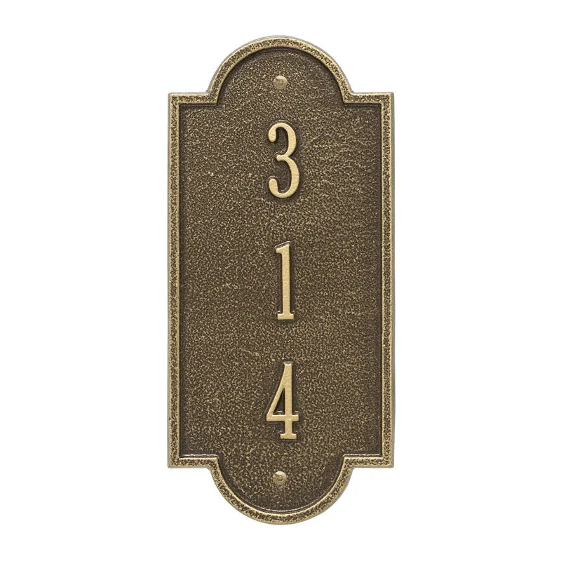 Whitehall Products Personalized Richmond Vertical Petite Wall Plaque One Line Antique Copper