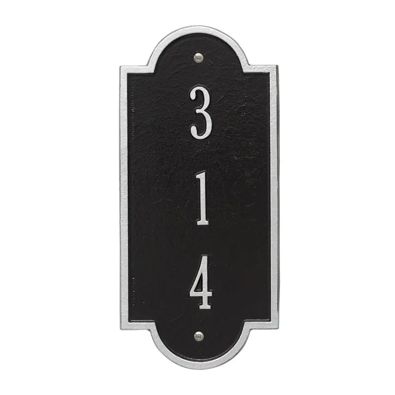 Whitehall Products Personalized Richmond Vertical Petite Wall Plaque One Line Black/white