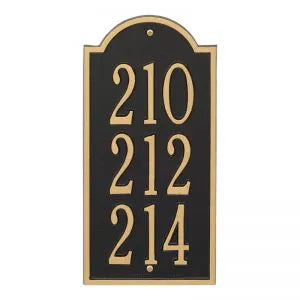 Whitehall Products New Bedford Wall Plaque Three Lines Black/gold