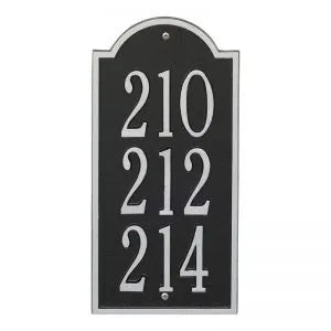 Whitehall Products New Bedford Wall Plaque Three Lines Black/silver