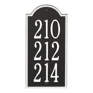 Whitehall Products New Bedford Wall Plaque Three Lines Black/white