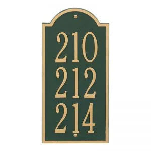 Whitehall Products New Bedford Wall Plaque Three Lines Green/gold