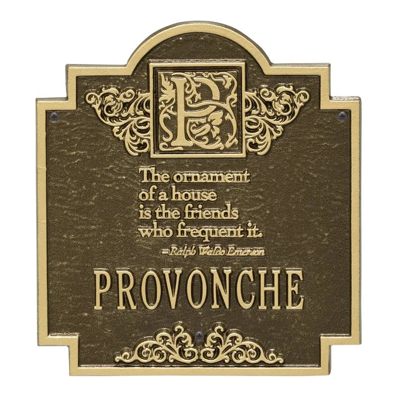 Whitehall Products Emerson Monogram Plaque - Rational Plaques