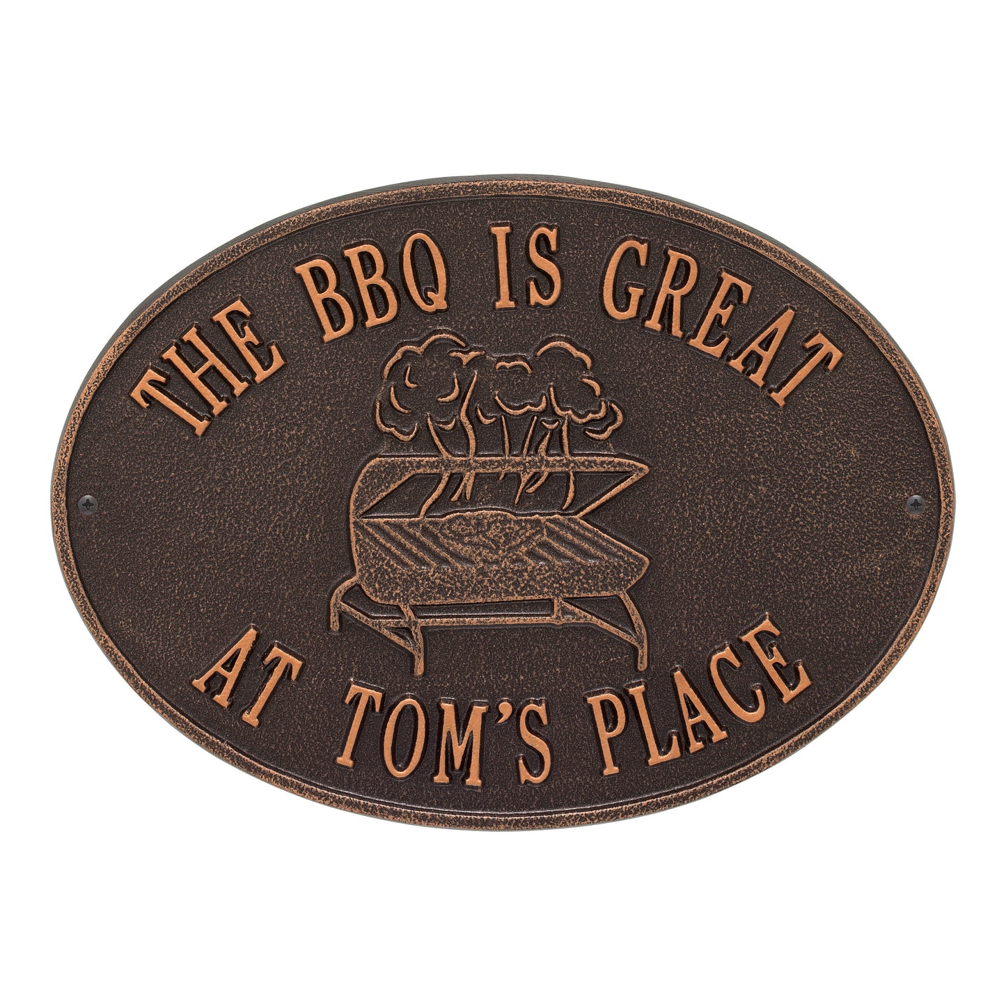 Whitehall Products Personalized Grill Plaque Two Lines Black/gold