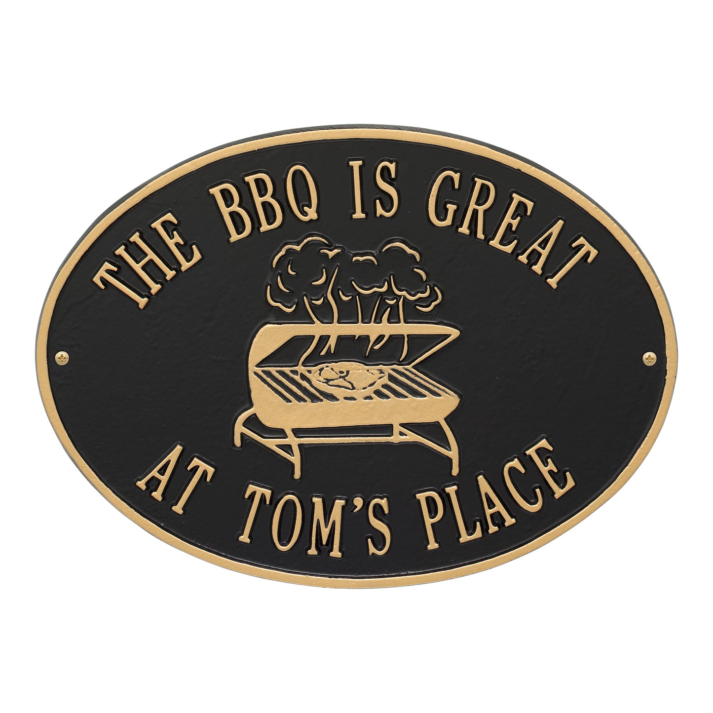 Whitehall Products Personalized Grill Plaque Two Lines Black/silver