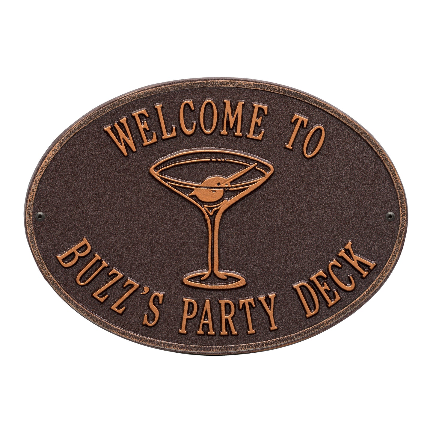 Whitehall Products Personalized Martini Plaque Two Lines Black/gold