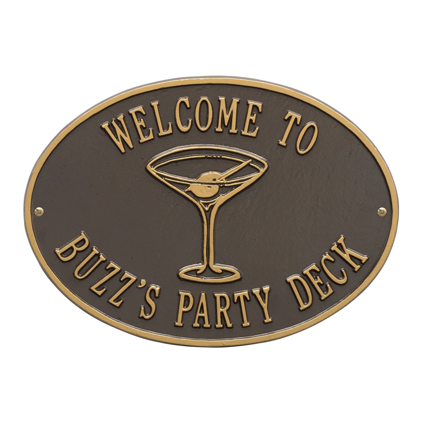 Whitehall Products Personalized Martini Plaque Two Lines 
