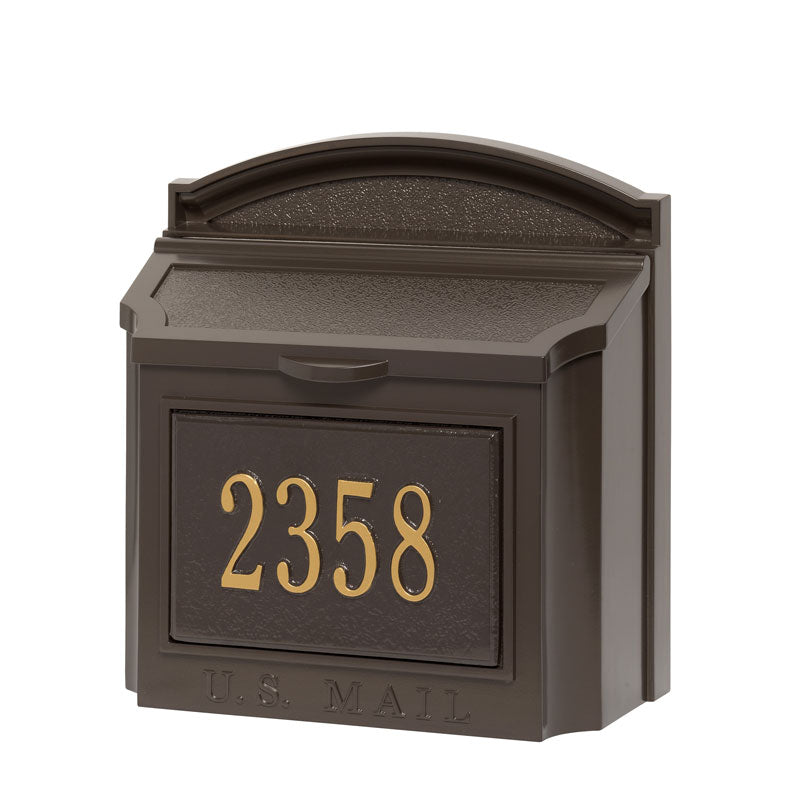 Whitehall Products Wall Mailbox W Address Plaque Bronze/gold