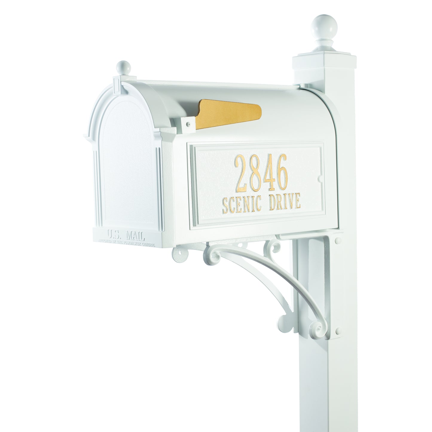 Whitehall Products Deluxe Personalized Mailbox Package Bronze