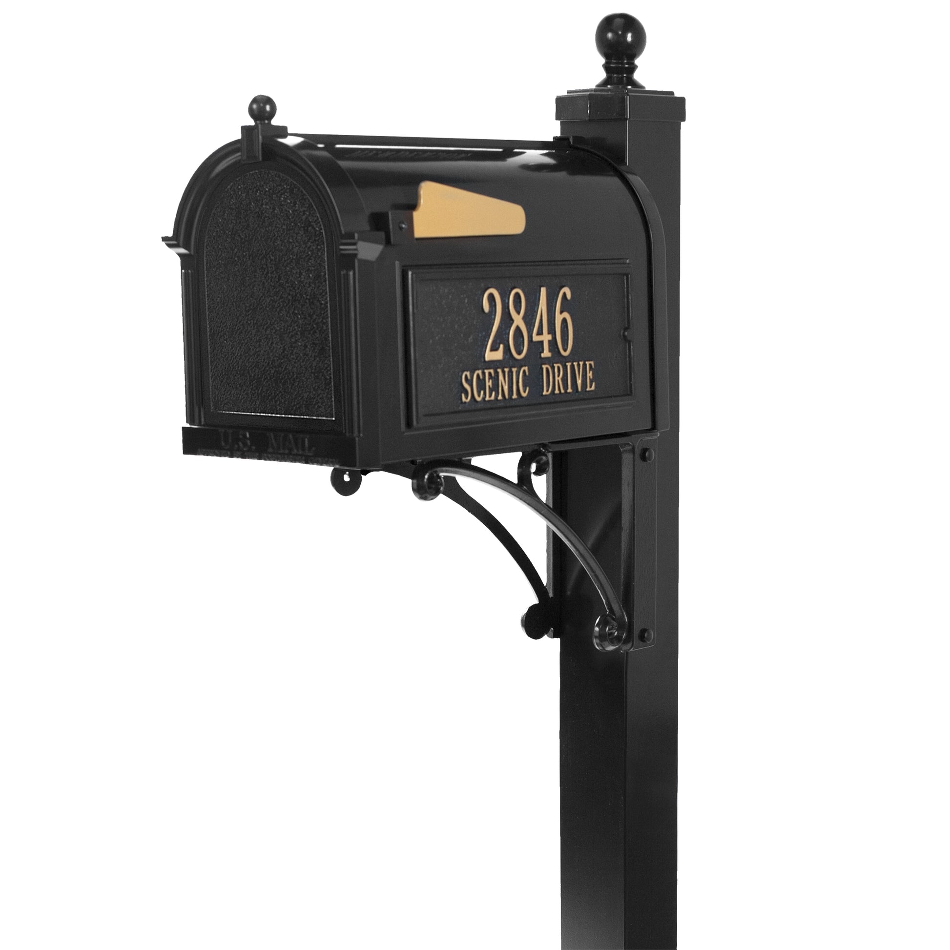 Whitehall Products Deluxe Personalized Mailbox Package Green