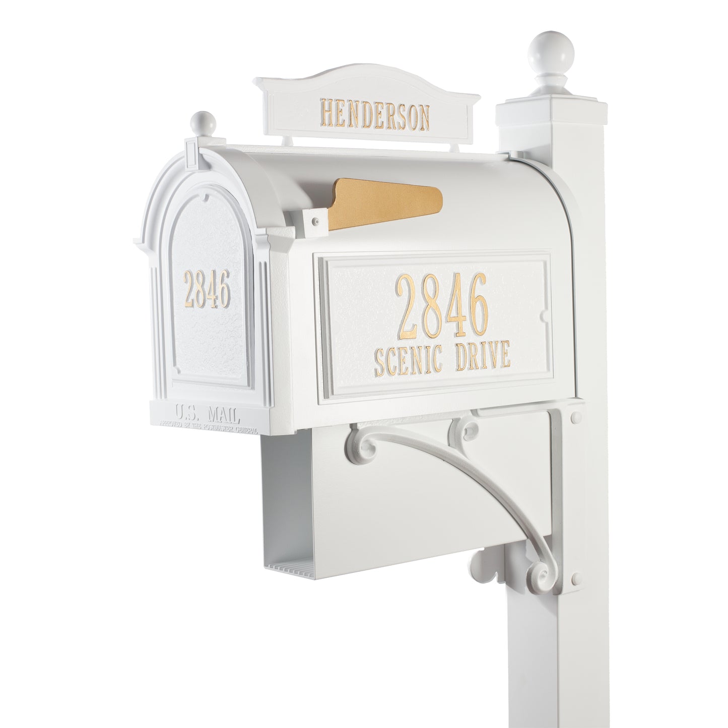 Whitehall Products Ultimate Personalized Mailbox Package Black