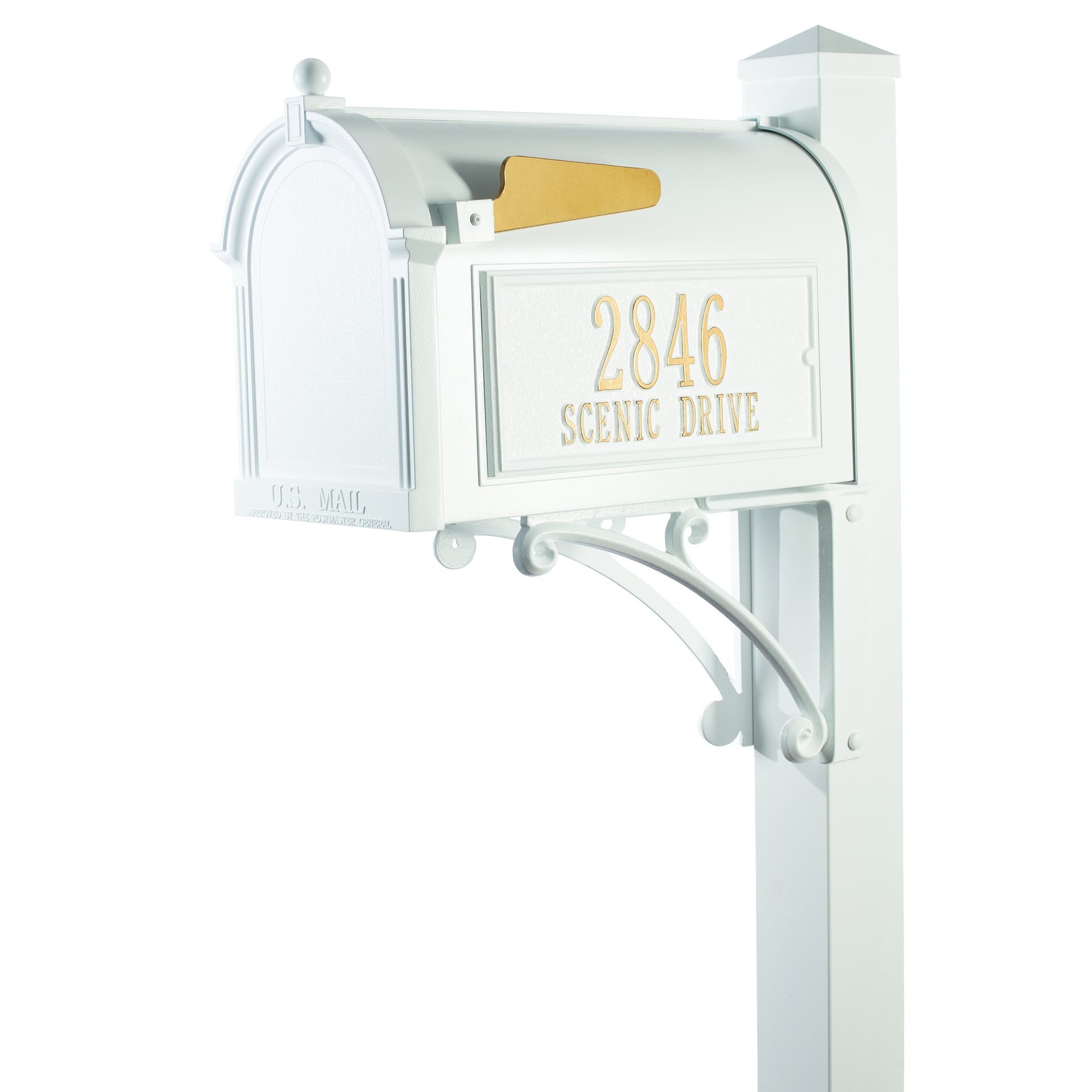 Whitehall Products Superior Personalized Mailbox Package Black