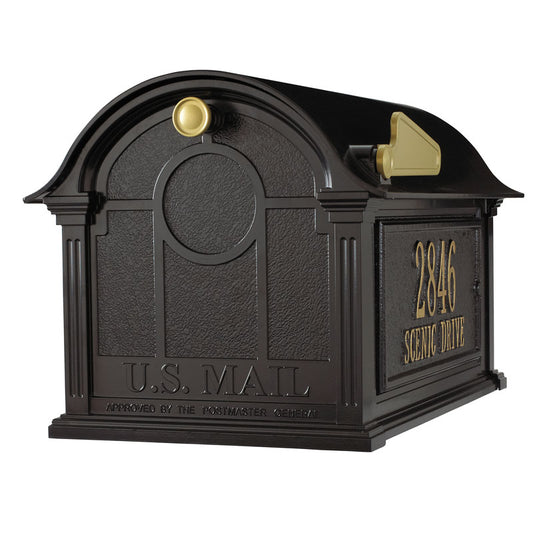 Whitehall Products Balmoral Mailbox W Side Address Plaques Black