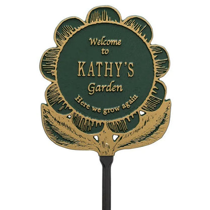 Whitehall Products Garden Flower Personalized Lawn Plaque One Line 