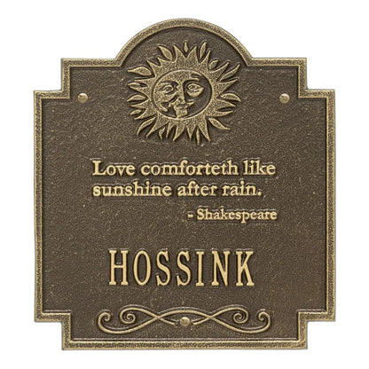 Whitehall Products Sun Poem Personalized Plaque - One Line - Rational Plaques