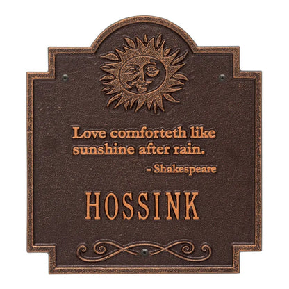 Whitehall Products Sun Poem Personalized Plaque - One Line - Rational Plaques